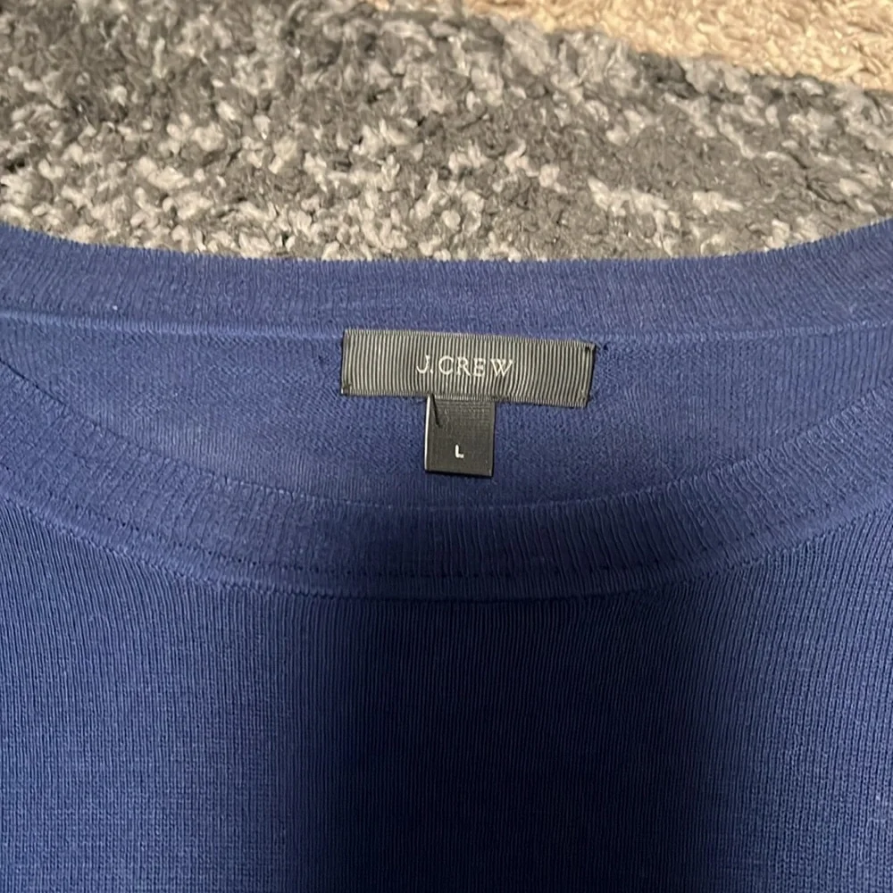 J. Crew cotton sweater, blue, size L EUC!
